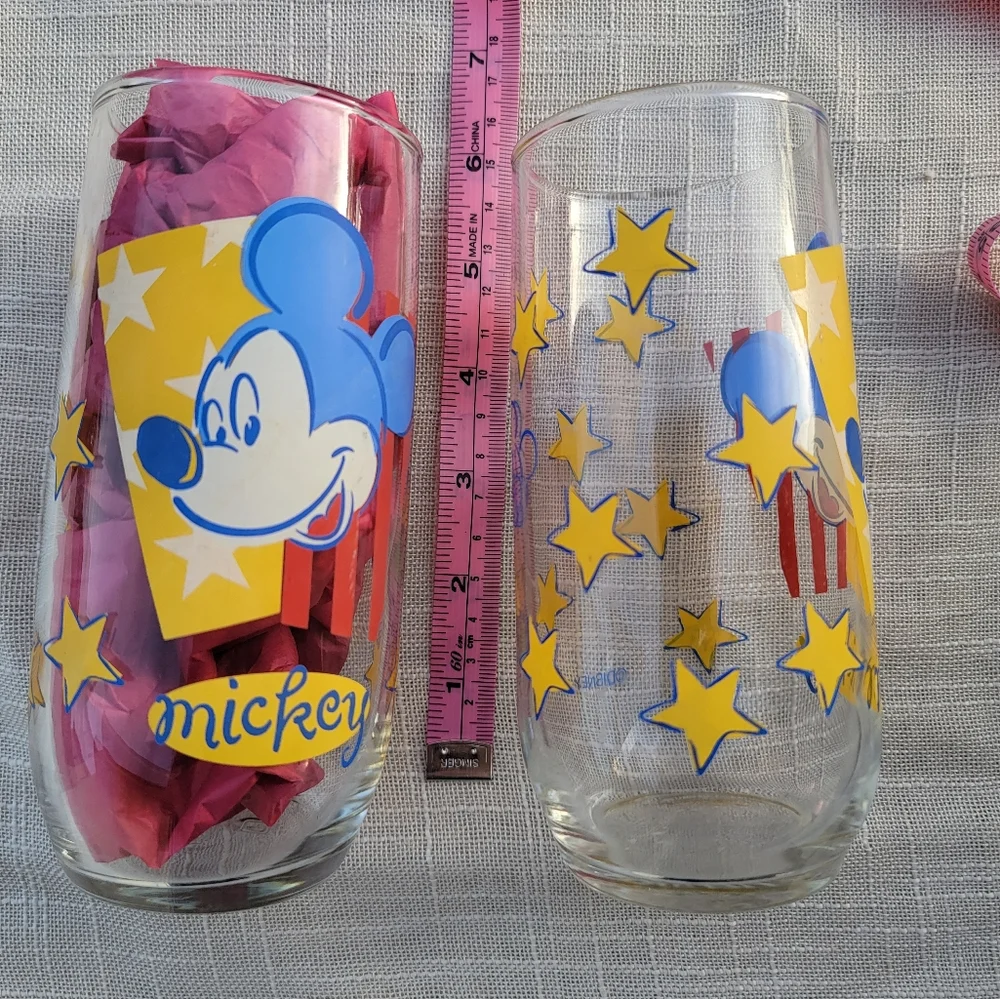 Vintage Mickey mouse‎ glass cups-set of 2